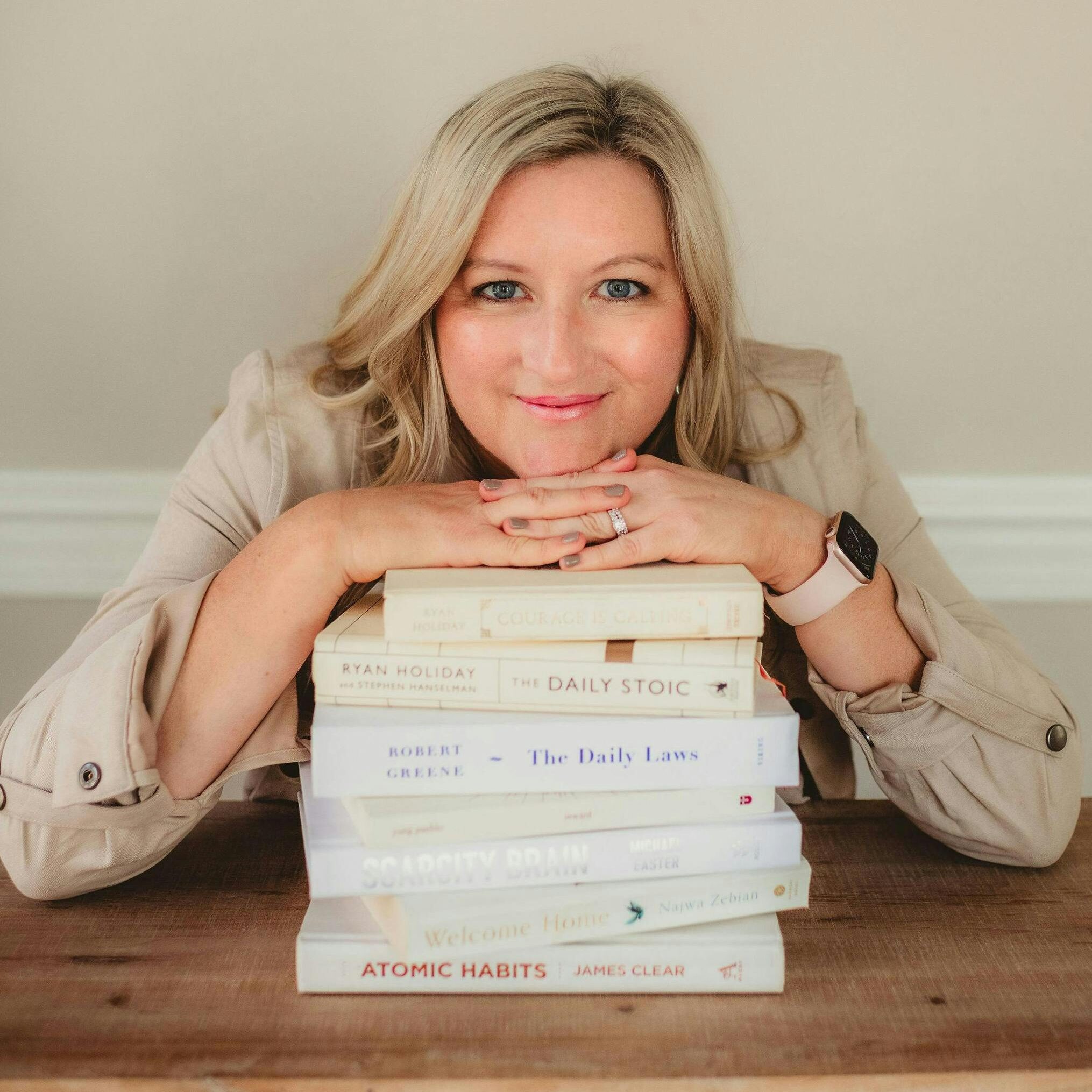 Melissa with books Melissa with books